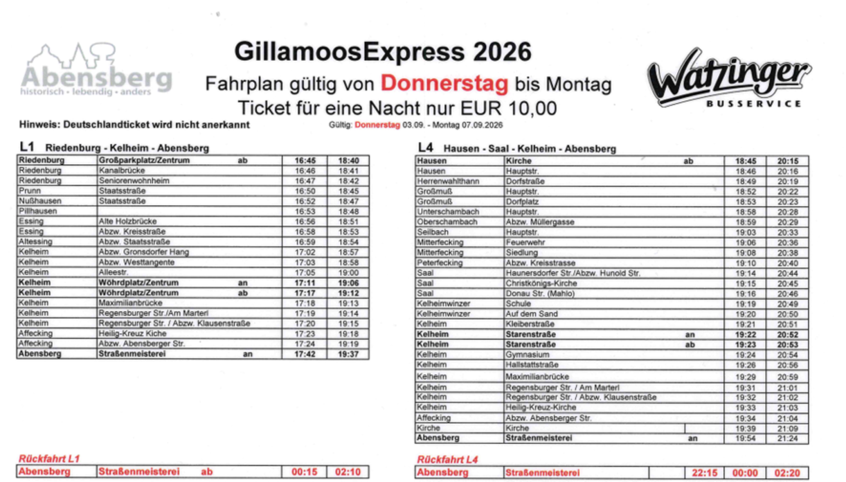 Gillamoosexpress: Fahrplan ist jetzt online