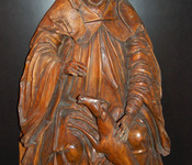 Holzskulptur des Namenspatrons des Gillamoos, dem Heiligen Ägidius | © Stadtmuseum Abensberg