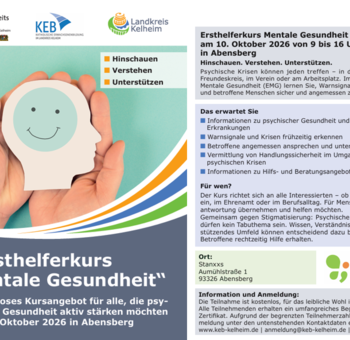 Ersthelferkurs Mentale Gesundheit