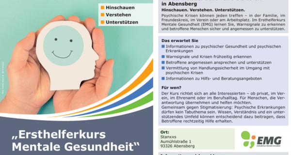 Ersthelferkurs Mentale Gesundheit